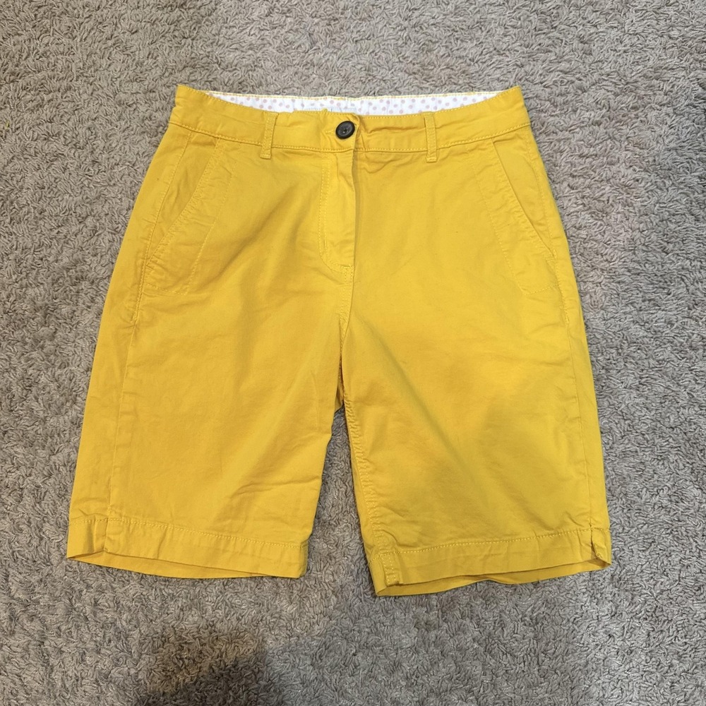 Boden Shorts Womens 4 Yellow Chino Twill Casual 9 Inch Inseam Stretch Summer